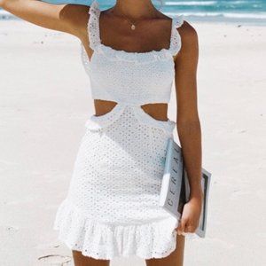 Sabo Skirt White Eyelet Cutout Dress